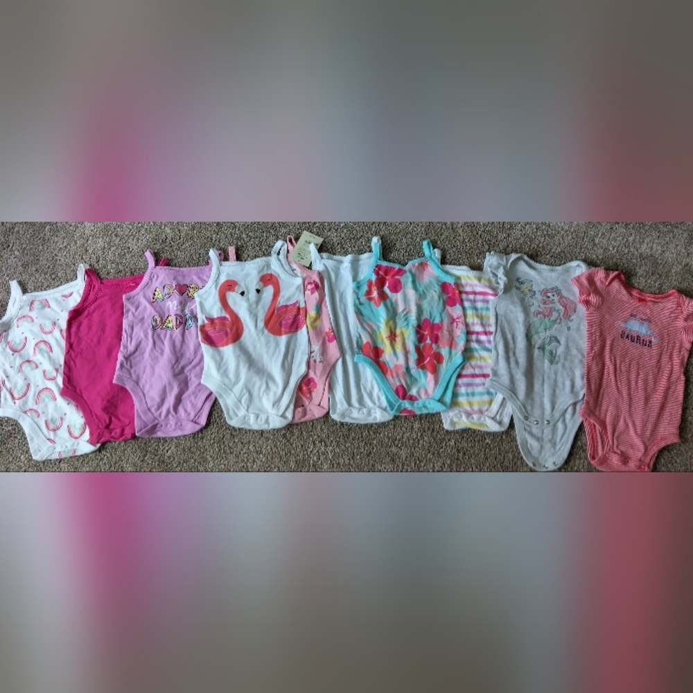 Garanimals 9 Piece Size 6-9m Summertime Onesies 🌸🌻🪷🌞